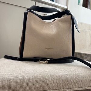 Kate Spade Outlet Knott Color-block Beige and Black Women's Bag